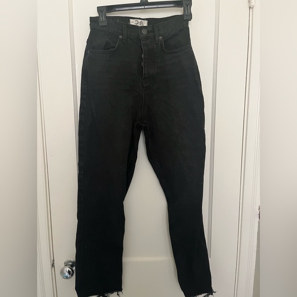 Free People Miles Away High Rise Black Jeans - Picture 1 of 4